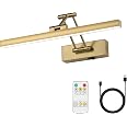 Lampada Da Quadro Ricaricabile Pasoar In Ottone 40cm - Braccio Regolabile, Timer, Dimmerabile LED
