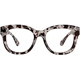AMOMOMA Retro Oversized Reading Glasses for Women Blue Light Blocking Computer Readers Spring hinge AM6003