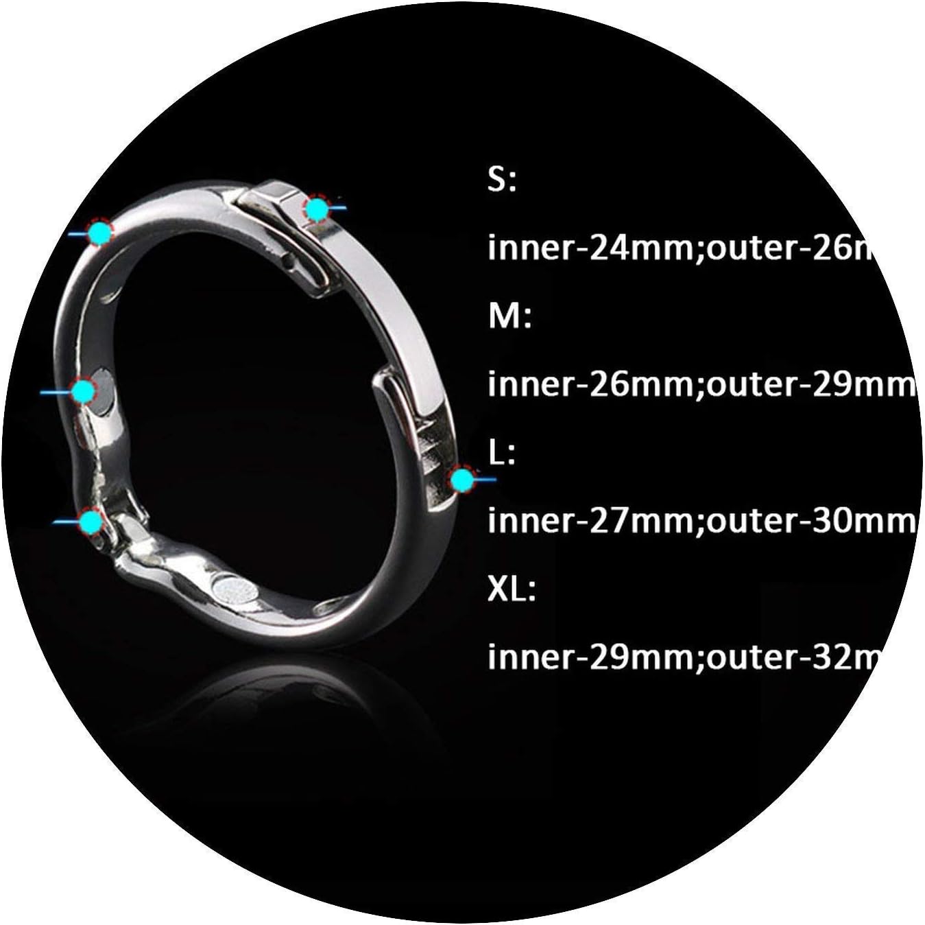 Adjustable Stainless Steel Sleeve Delay Fun Male Sperm ing Ring Device XL M,M