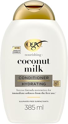 | Après-Shampooing Nourrissant + Lait de Coco (flacon de 385 ml) – Après-shampooing hydratant pour des cheveux renforcer – Soin cheveux pour tous types de cheveux au parfum irrésistible