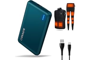 KOVNLO Heated Vest Battery Pack, PD 22.5W Fast Charging 10000mAh Power Bank with USB-C Fast Charging Cord, Ultra Thin Portable Charger for Heated Jacket, Pants,iPhone,Android etc. (Deep Blue)