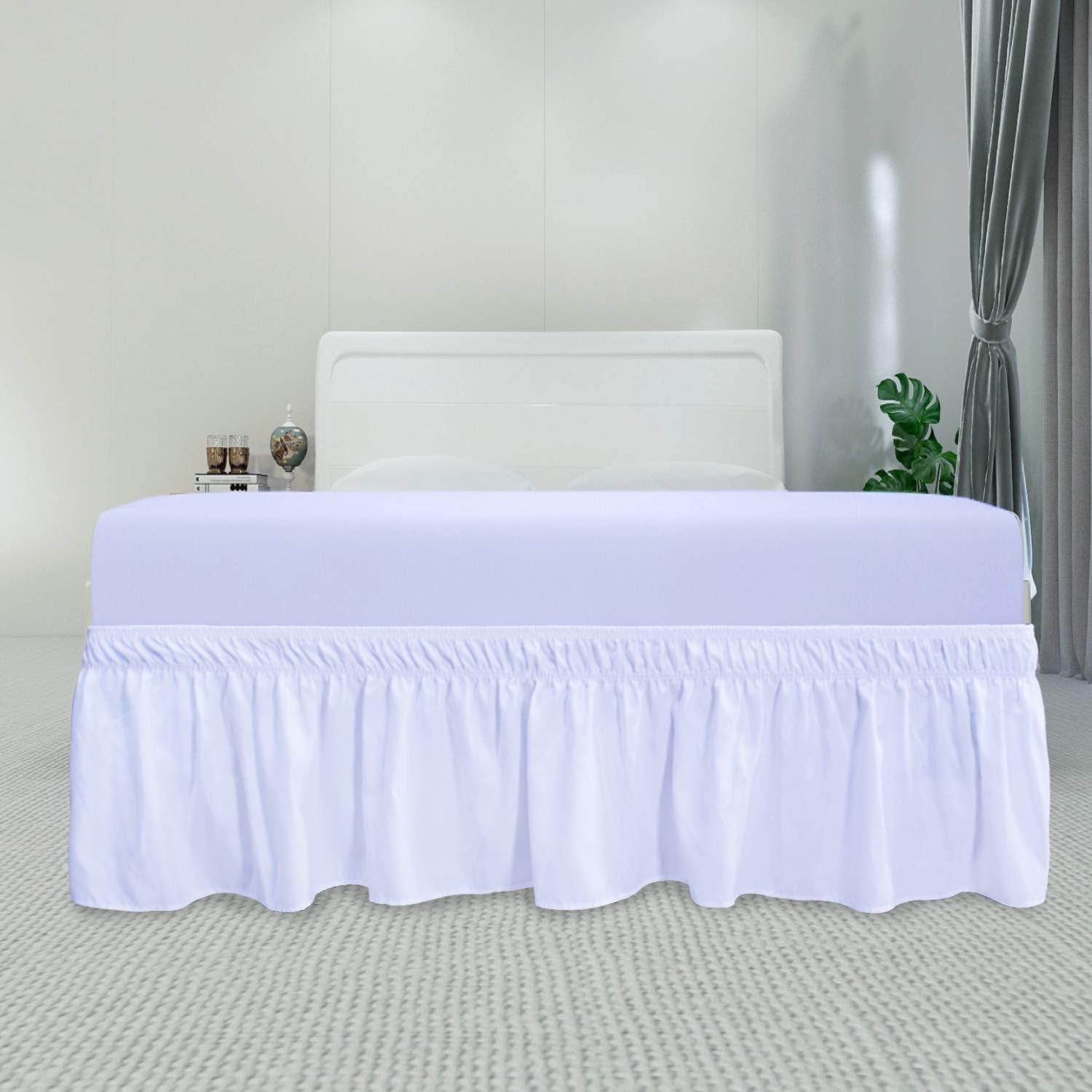 Bed Skirts Home EasyGoing Wrap Around Ruffled Bed Skirt with