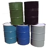 One 55 Gallon Used/Reconditioned Steel Trash Barrel | Burn Drum | Utility Storage | Refuse Composting Barrel | Random Color