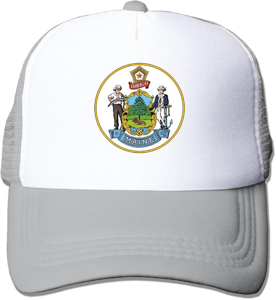 Maine Flag Art Fashion Unisex Trucker Hats,Adjustable