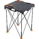 WORX Sidekick Portable Folding All-in-one Work Bench, WX066 | 13lbs steel-ABS frame; 300lbs weight capacity; stable locked legs; fast fold storage; link locks &amp; clamp dogs for DIY work