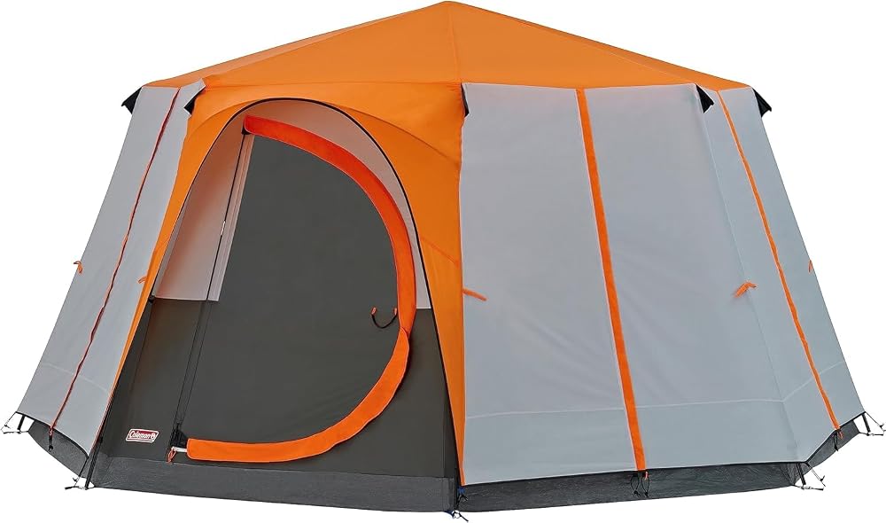 Coleman Unisex 8 Man Tent Orange 6-8 Person Weather Tec 2000mm