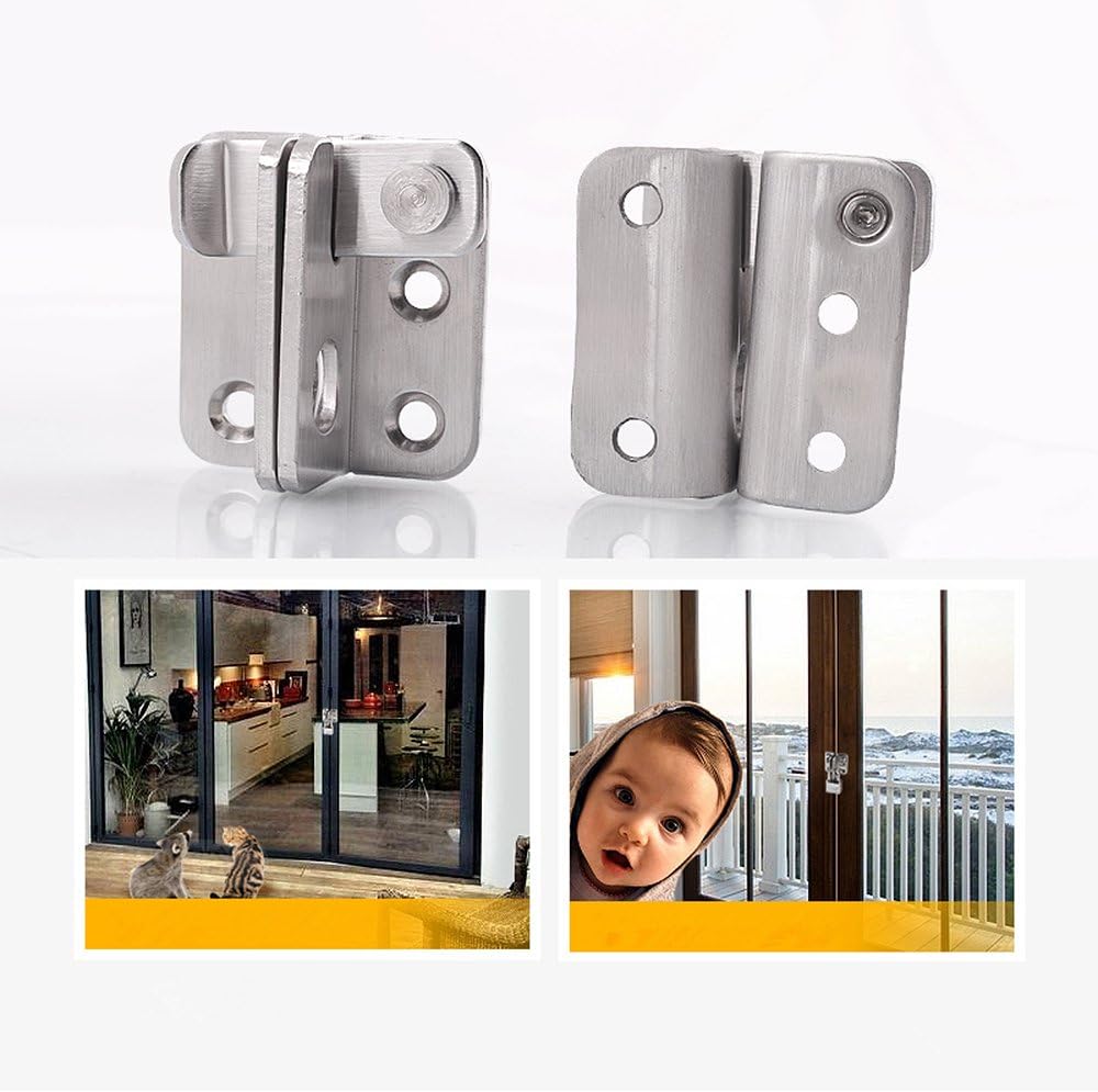 YUOIP® 1.8" Hasp Latch Gate Bolt Lock Gate Latch Door Bolt Stainless Steel Padlock Right Open Small Door Latch for Locking Window Mailbox Closet (1 Pack) - Image 4