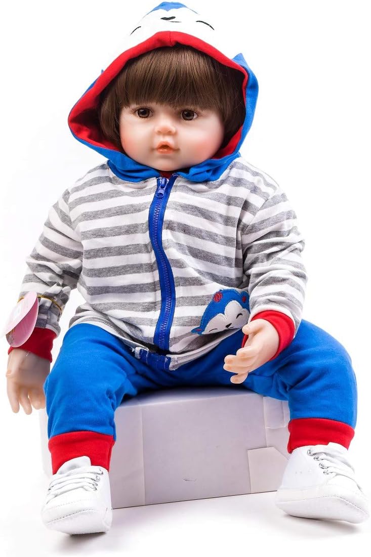 Prezzo AIBAOLIAN Bambole Reborn Maschio 19 Pollici 47 cm Ciuccio Bambole Reborn con Occhi Aperti Magnetico della Bambola del Bambino in da Giocattolo Regalo di Natale per Bambini Offerte