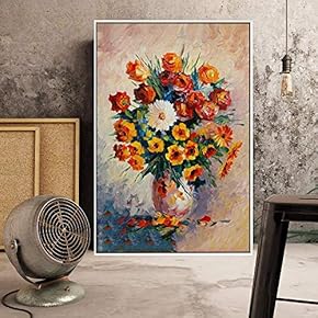 Floating Framed Canvas Wall Art for Living Room, Bedroom Bouquet Canvas Prints for Home Decoration Ready to Hang - 16x24 inches