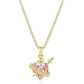 AYWFCBF Heart Necklaces for Women, 14K Gold Plated Cubic Zirconia Heart Diamond Necklaces for Women Wedding Anniversary, Birthday Mothers Day Gifts for Mom, Mother, Wife