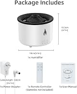 Mcbazel Volcano Humidifier Jellyfish Mist Flame Diffuser 360ml Bedroom Remote view 9