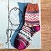 NXET Pack of 5 Womens Vintage Style Thick Wool Warm Winter Crew Socks Chrismas Socks