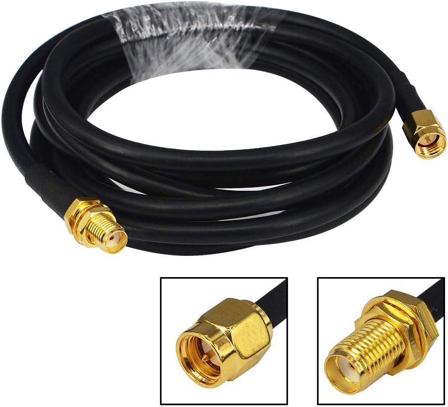 WiFi Antenna Cable 2M/6.56ft SMA Male to SMA Female RG58 50 Ohm Coaxial
