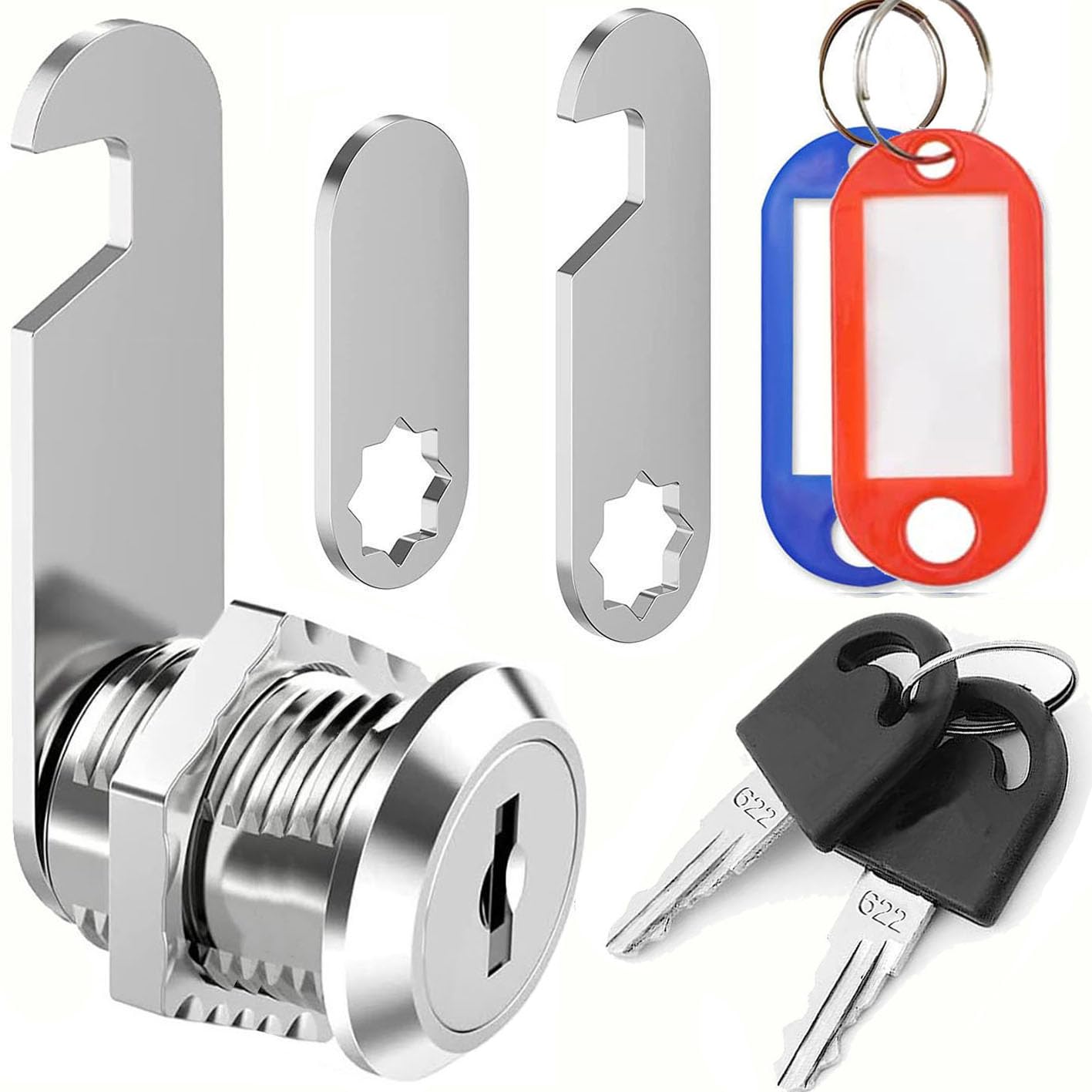 ZiYuya Mailbox Lock with Key Different, Lock for Cabinet Letter Box Cupboard Draw Cam Dresser Locks Locker for Door Furniture (25mm)