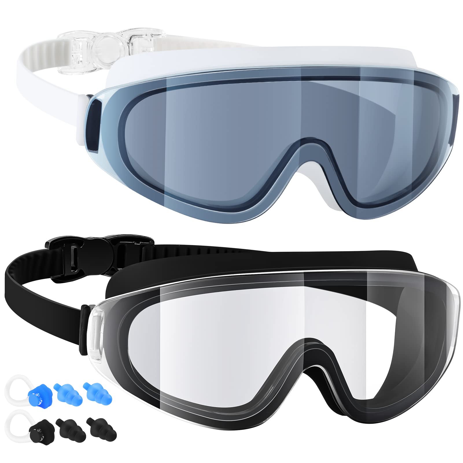 EasYoung Frameless Kids Swim Goggles, 2-Pack Swimming Goggles for Kids, Child, Boys or Girls From 6-12, Wide View Pool Goggle