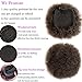 Beauty Synthetic Curly Hair Large Ponytail African American Short Afro Kinky Curly Wrap Synthetic Drawstring Puff Ponytail Hair Extensions Wig with Clips(Black 1# Size:L)