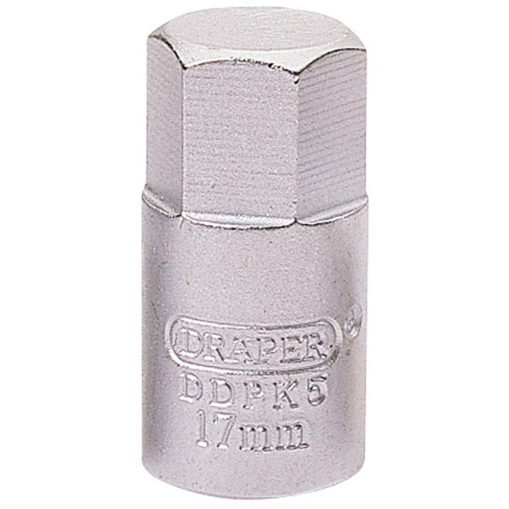 Draper 38323 Hexagon Drain Plug Key, 3/8" Square Drive, 17mm , Blue