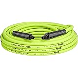 Flexzilla HFZ1450YW2 1/4" (inches) x 50' (feet) Air Hose, 50 ft, MNPT Fittings, Heavy Duty, Lightweight, Hybrid, ZillaGreen-H