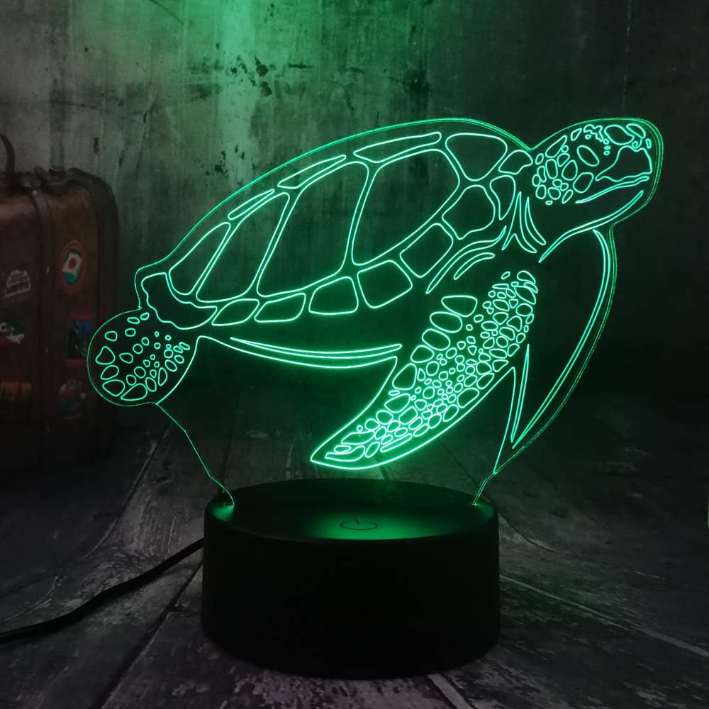wanmeidp Ocean Animal Swimming Turtle Chelonia mydas Sea Turtle 3D LED