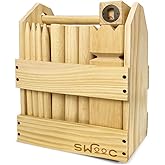 SWOOC Games - Kubb Yard Game Set - Premium Hardwood Viking Chess Set w/Wood Crate - for Adults & Kids - Backyard Size Kubb Ga