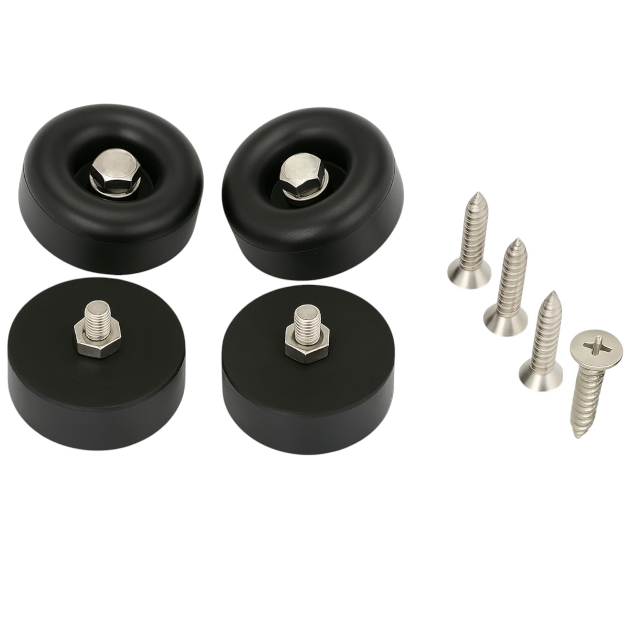 Photo 1 of 4 Pack 2.5" Heavy Duty Rubber Bumpers for Trailer Ramp Doors & Truck Cargo - Shock Absorbing Door Stops with Bolts/Nuts Kit, Universal Fit Enclosed/Utility Trailers, Generators, Air Compressors