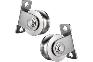 SHINICO 48mm Cable Pulley Wheel Wall Mount, Bearings Inside, Stainless Steel Rope Pulley for Pulley System, Sliding Gate 2Pcs