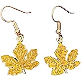 Colorful Thanksgiving Maple Leaf Dangle Earrings Dainty Fall Leaf Earrings for Women Girls Jewelry
