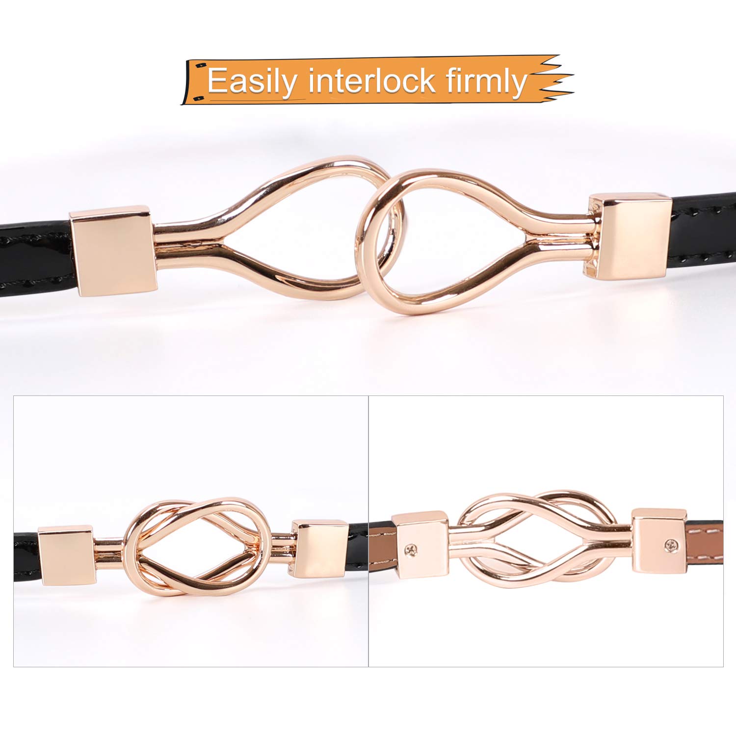 Leather Skinny Women Belt Thin Waist Belts for Dresses Up to 37\