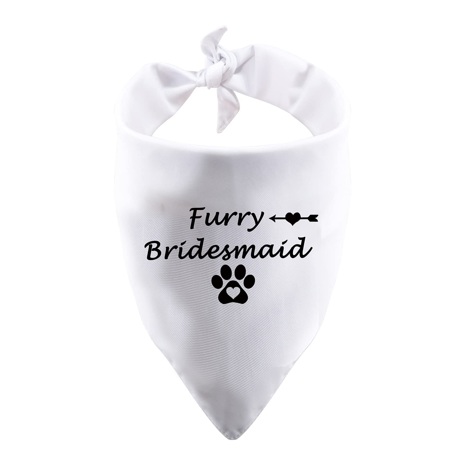 1 Piece Furry Bridesmaid Flower Wedding Dog Bandana Bridesmaid Announcement Wedding Gift (Furry Bridesmaid white)