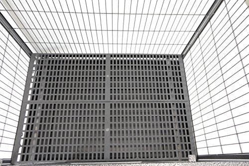 Homey Pet-49 Extra Large Heavy Duty Metal Dog Cage w/Plastic Floor Grid, Casters, Pull Out Tray and Feeding Door: L 49" x W 37" x H44