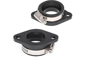 AKSLGT Motorcycle Carburetor Intake Manifold Boot, 2Pcs Carburetor Air Intake Adapter Flange Manifold with Clamp for Dirt Bike VM24 VM22 OKO KOSO KEIHIN PWK 21/24/26/28/30mm PE26/28/30mm Carburetor