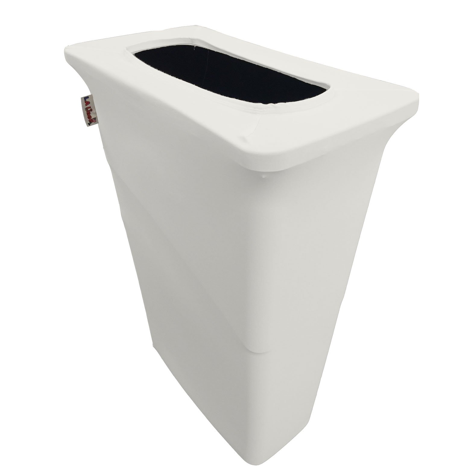 LA Linen Stretch Trash Can Cover for Slim Jim, Microfiber/Polyester/Spandex, White, 23 gal