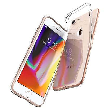 Spigen 042CS20435 Liquid Crystal Kompatibel mit iPhone 8/7 Hülle, Transparent TPU Silikon Handyhülle Durchsichtige Schutzhüll