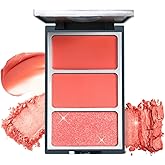 Oz Lab Pinch Perfect Blush Trio – Cream, Matte and Shimmer Finishes – Flirty Flamingo – Vegan and Cruelty-Free 7.0g 0.25oz (Coral Crush, 7.0g/0.25oz(pack of 1))