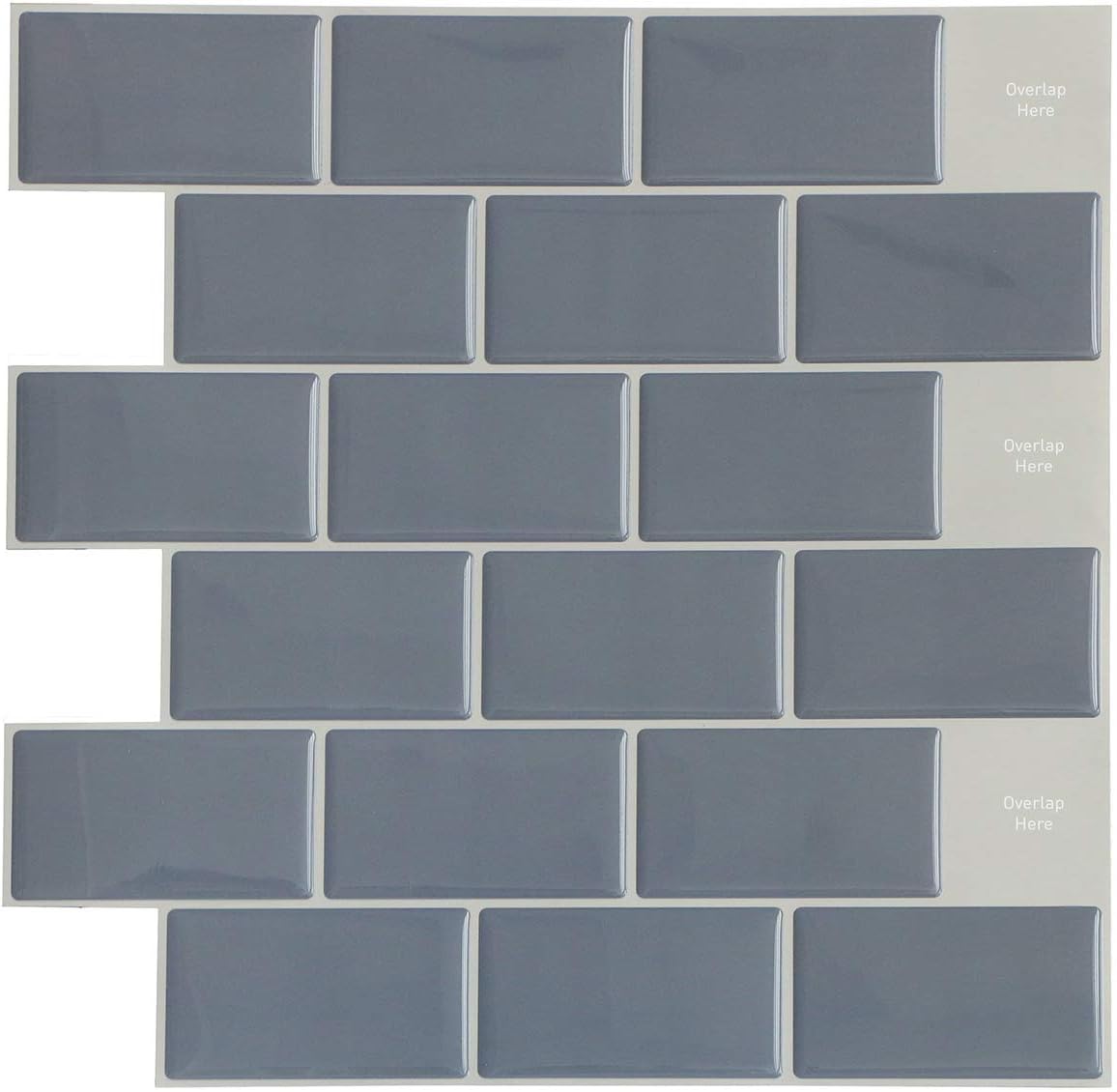 Joqixon Peel and Stick Tile Backsplash for Kitchen, 3D Brick Self on Tiles Splashback, Waterproof Vinyl Wall Tiles for Bathroom, 12"x12" 4 Sheets