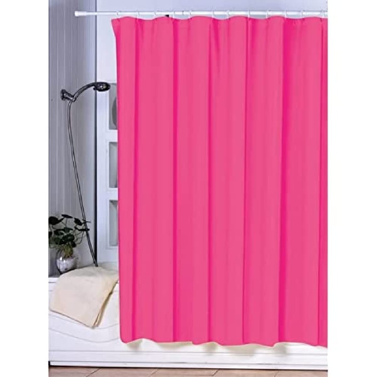 MSV "Uni Shower Curtain, Fuchsia,180 x 200 cm