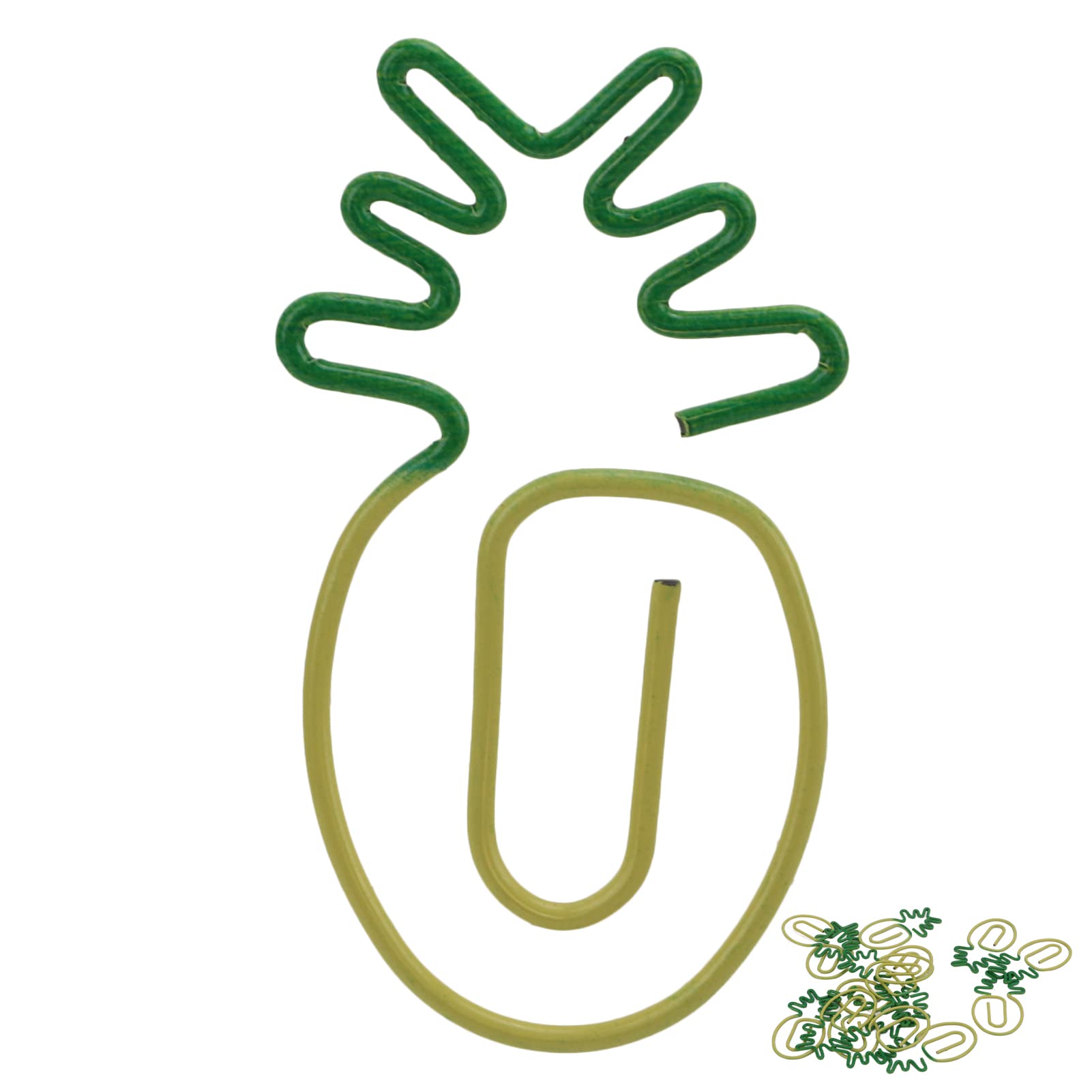 15 Pcs Paper Clips, Cute Fruit Shape Paperclips for Office School and Personal Use Clips for Paperwork(Yellow-Green Pineapple)