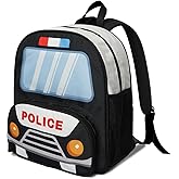 QXWREL Toddler Backpack for Boys 3-8: Preschool Kindergarten Backpack - Cute Kids Backpacks for Boys-Police Car