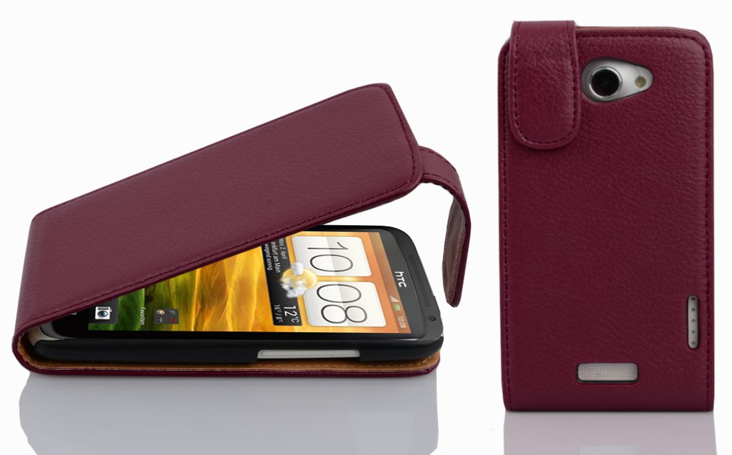 cadorabo Case works with HTC ONE X/X+ in PASTEL PURPLE - Flip Style Case made of Structured Faux Leather - Wallet Etui Cover Pouch PU Leather Flip