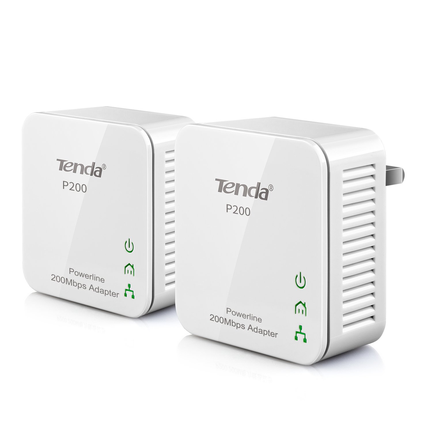 Tenda P200 Kit Powerline Adapter 200Mbps with 2 Ports 10/100 Mbps, UK