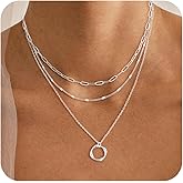 MFRYK Gold Necklaces for Women,14K Gold/Silver Plated Choker Layered Necklace Dainty Pearl Disc Cross Circle Heart Pendant Chain Stackable Necklaces, Multilayer Jewelry Set Gifts for Women