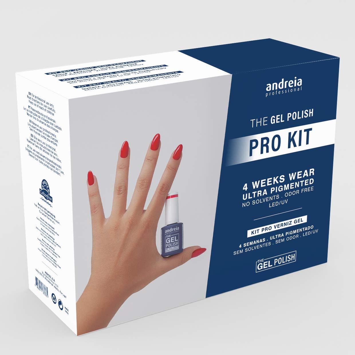 Andreia Professional Gel Nail Kit - PRO Kit with Ultrabond Nail Primer, Gel Base and Top Coat, The Gel Polish, Remover, Prep + Clean Cleanser, Washable Buffer & Nail File, Nail Kit for DIY Nail Art