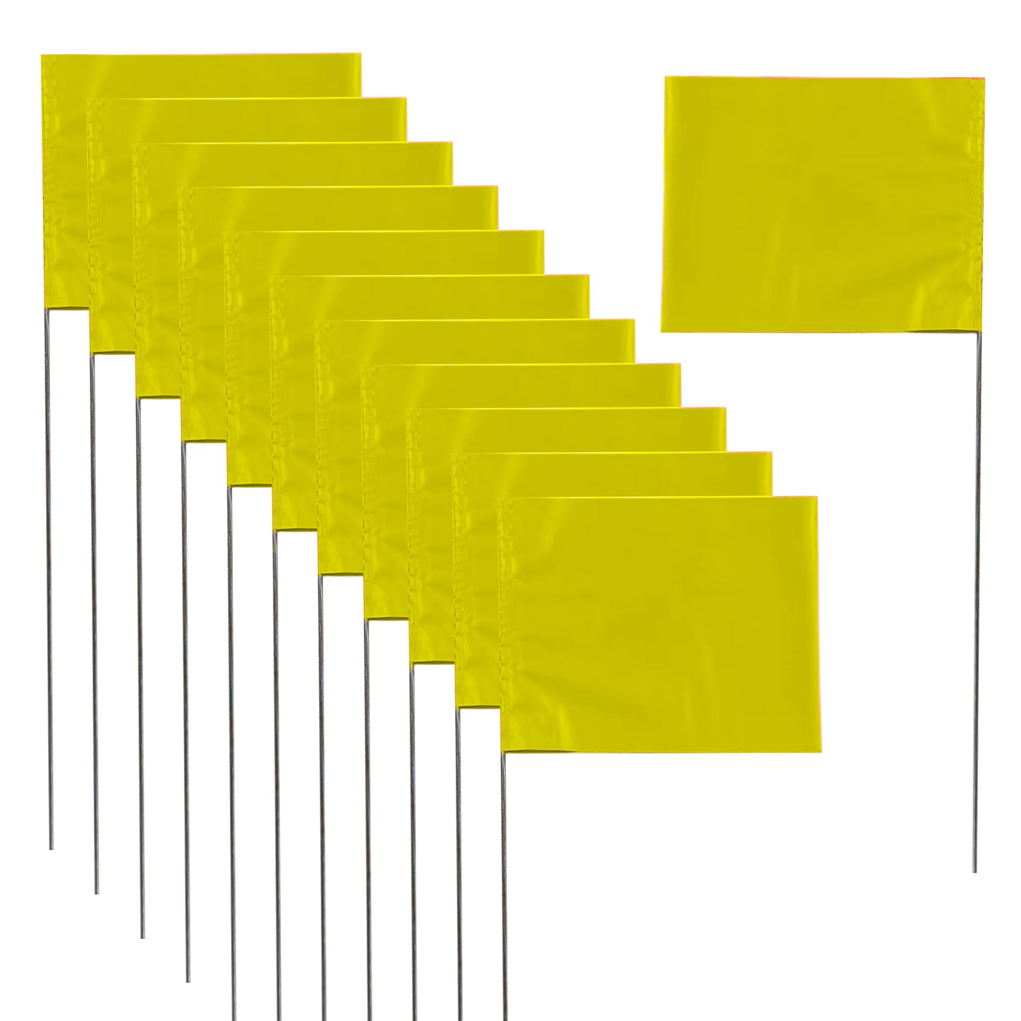 Photo 1 of XIJIXI Marking 30 Pack Yard Flags - 12 x 2.5 x 3.5 Inch Landscape Flags for Lawn, Survey, Sprinkler, Irrigation (Yellow)
