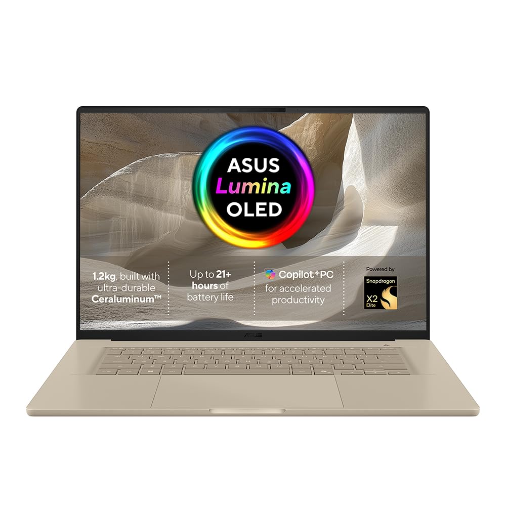 ASUS Zenbook A16 OLED UX3607OA CoPilot+ PC Laptop | 16.0" 3K (2880x1800) OLED screen | Snapdragon X2 Elite X2E-94-100 | 48GB LPDDR5X RAM | 1TB PCIe SSD | UK Backlit Keyboard | Windows 11