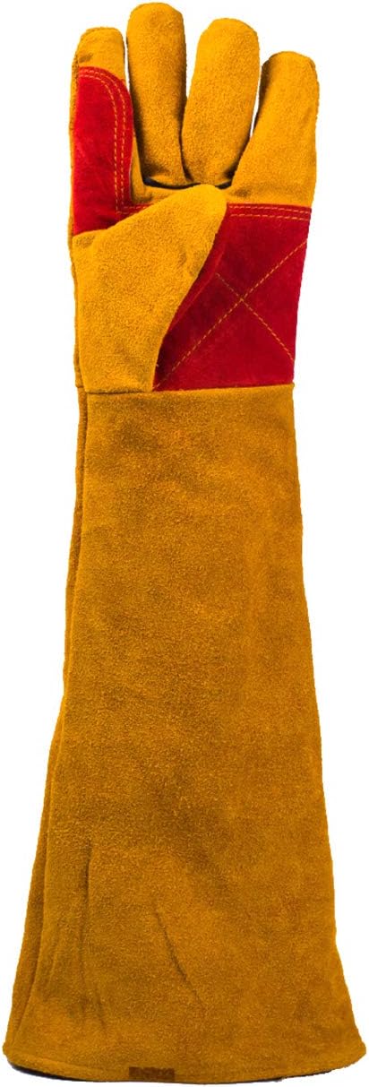 Magiin1 Pack Leather Welding Gloves 23.62" Extra Long Sleeves, Cut-Proof Labor Gloves, Thicken Extreme Heat Resistant Working Protect Gloves, Fireplace/Gardening Gloves - Image 4