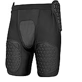 Topeter 5-Pad Football Girdle with Hip Thigh & Tailbone Protection, Padded Compression Shorts w/ Cup Pocket