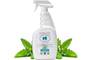 LiceLogic Clear & Free All-Purpose Home Lice Elimination Spray, 32 oz, Peppermint - for Furniture, Belongings, Bedding, Effective Against Super Lice, Eggs, & Nits, with Naturally Derived Licezyme