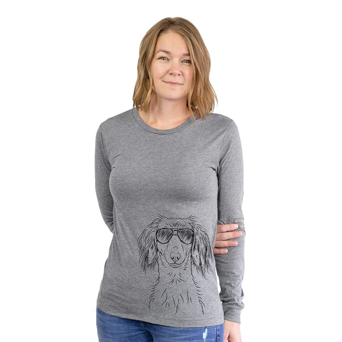 Aviator Roux The Long Haired Dachshund Long Sleeve Triblend T