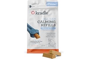 Kradle All Day Calming Bone Refill Kit, (28 Pack), Refills for All Day Calming Bone, Dog Relief for Separation Anxiety, Thunder, Car Rides, Stress, and with BotaniTek Calming Formula, Bacon Flavor