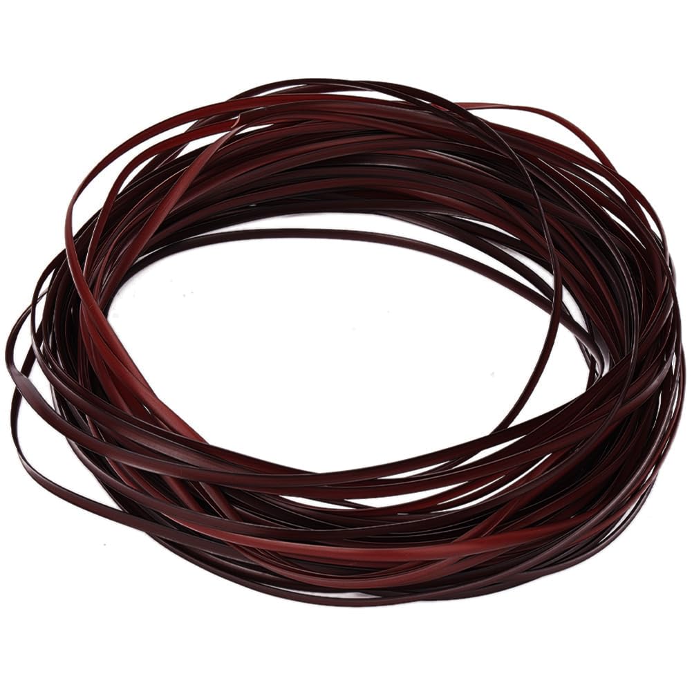 GORGECRAFT 5mm x 30m Rattan Repair Kit Weave Material Plastic Flat Basket Wicker Weaving Reed Synthetic Rattan Woven Knit Furniture Plastic Cane Wooden Fix for Garden Patio Chair Sofa Box Red Brown